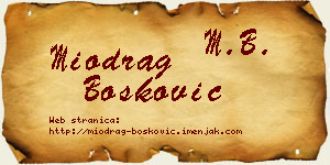 Miodrag Bošković vizit kartica
